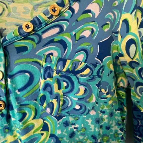 Lilly Pulitzer Pattern Henley - Picture 3 of 5